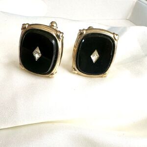 Timeless vintage black glass cufflinks